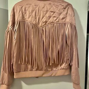 Endless Rose Pink Fringe Bomber